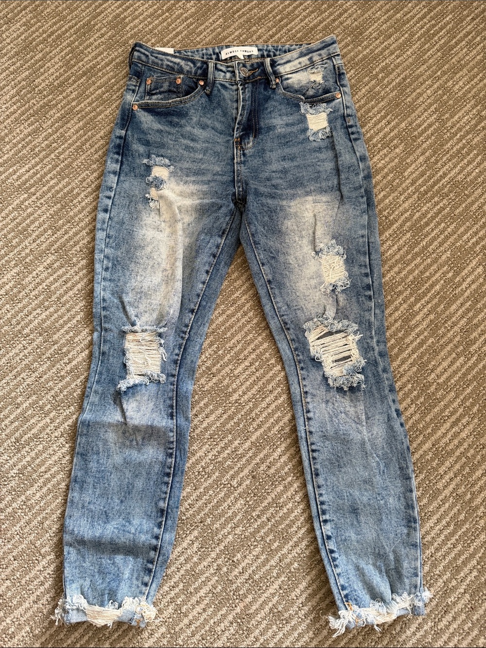 Almost Famous Light Blue Distressed Skinny Jeans